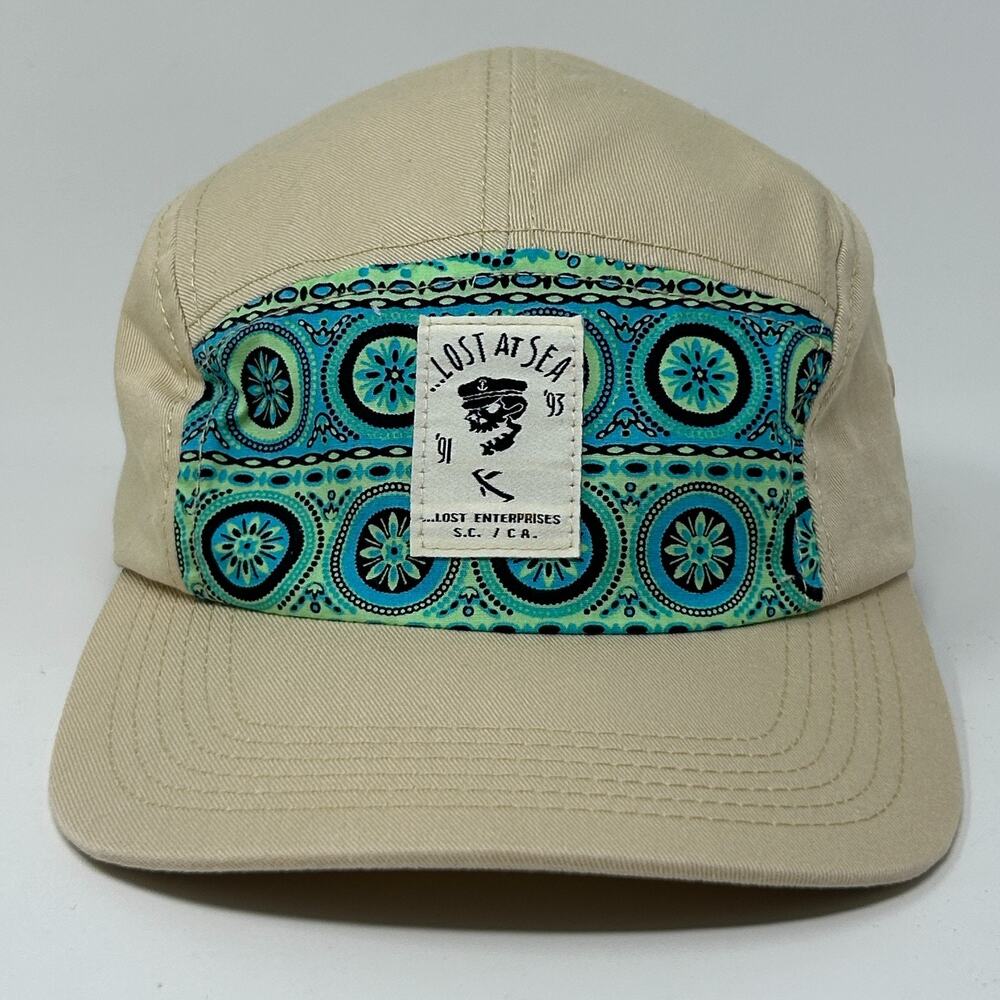 Lost Enterprises Camp Hat Baseball Cap 5 Panel Strapback Beige Surfer Surfing